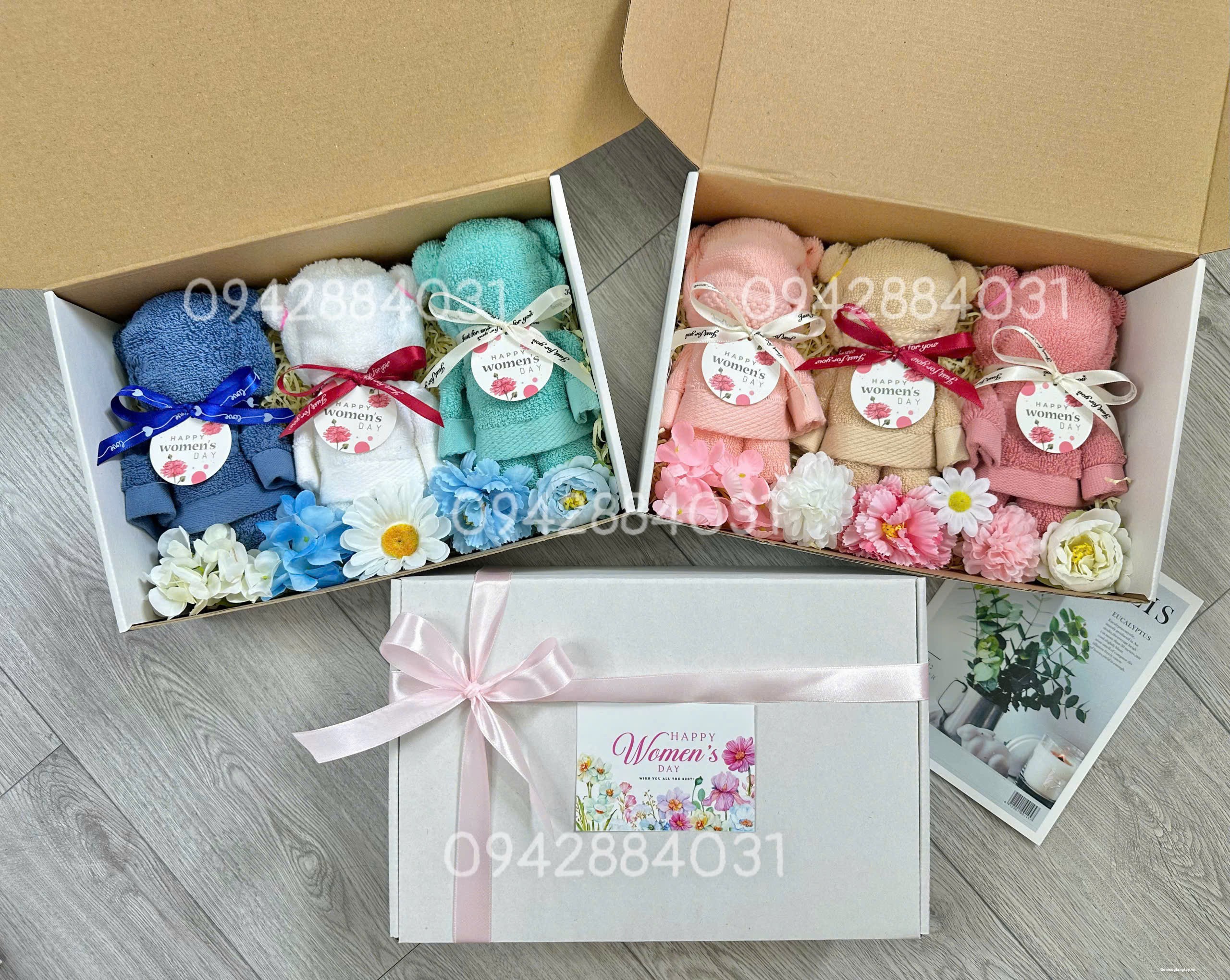 BỘ KHĂN GẤU LÀM QUÀ TẶNG Ý NGHĨA NGÀY HAPPY WOMEN'S DAY 