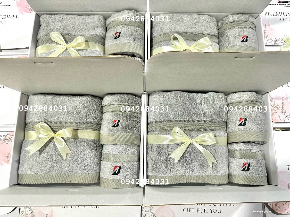 BỘ 3 KHĂN QUÀ TẶNG DOANH NGHIỆP - CHẤT LIỆU SỢI TRE CAO CẤP