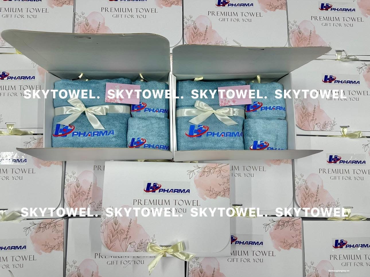 BỘ 3 KHĂN SỢI TRE THÊU LOGO THEO YÊU CẦU - QUÀ TẶNG HAPPY WOMEN'S DAY 